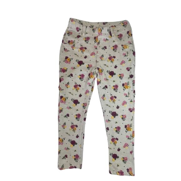 Toddler Girl Leggings w/back Pockets. Flower All-Over Print Size 4T - Picture 1 of 6